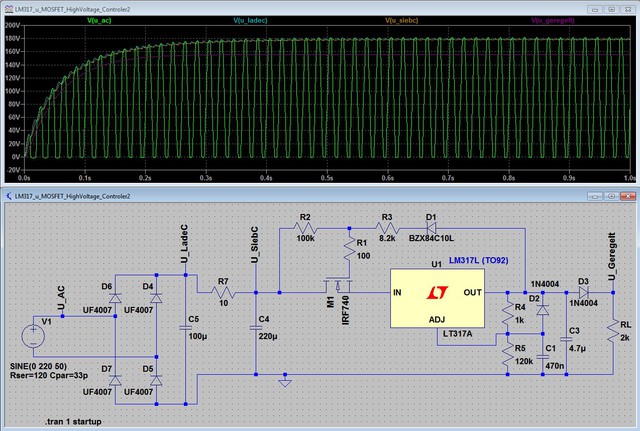 LM317 & MOSFET Maida-HV-Regulator LTSpice Ok