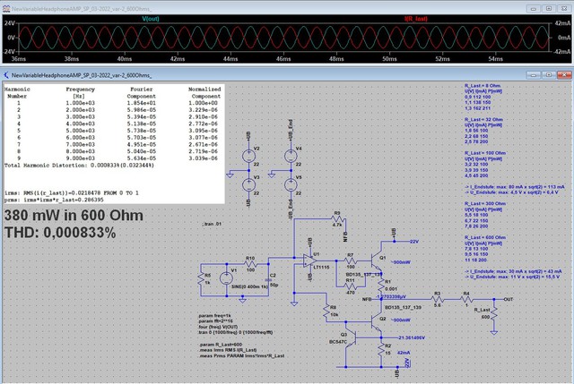 LT-SpiceScreen: KHV OPA In Class-A 600Ohm