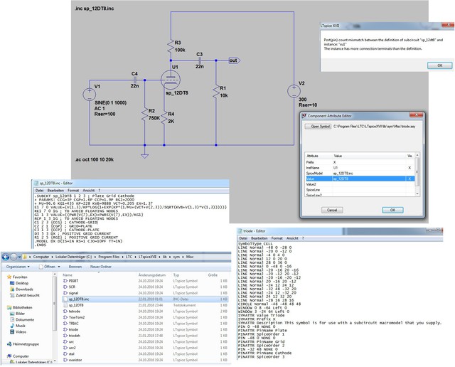 LTSpice Fehlermeldung Tube-Lib