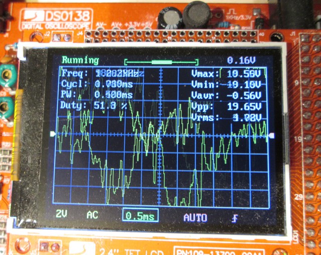 Messung KHV 6080: Vpp @ 600Ohm: 19,65V Mit DSO138