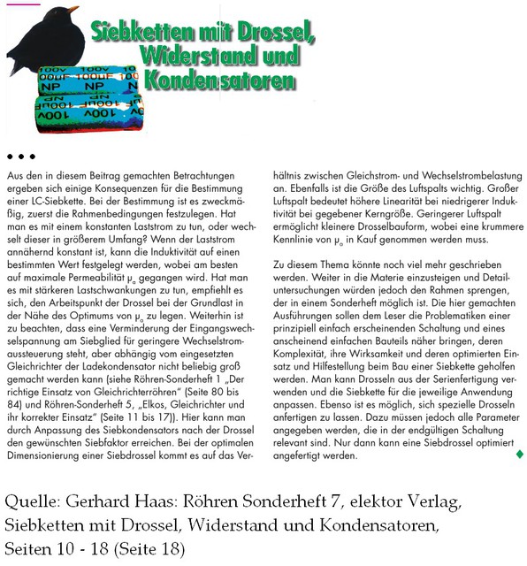 Siebketten Mit Drossel: Elektor Sonderheft 7 (Textauszug)