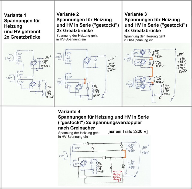 Varianten Spannungserzeugung Heizung und Hochvolt
