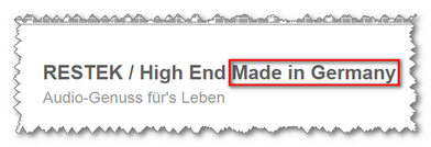 RESTEK / High End Made In Germany