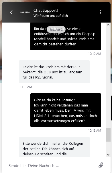 Samsung Support Chat