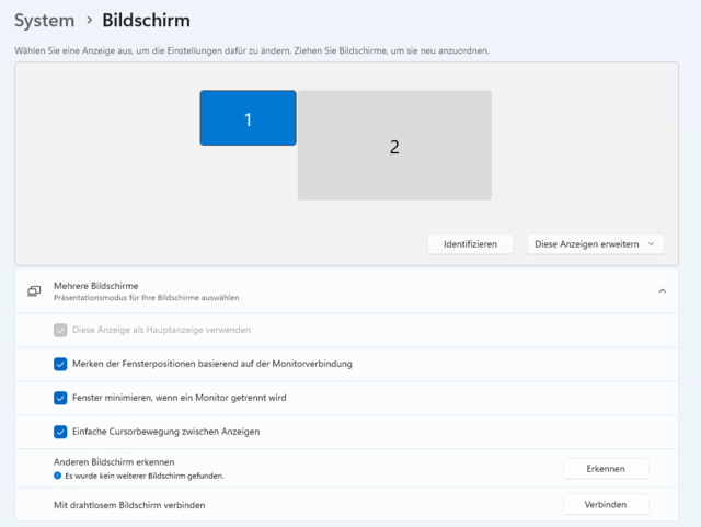 System -  Bildschirm