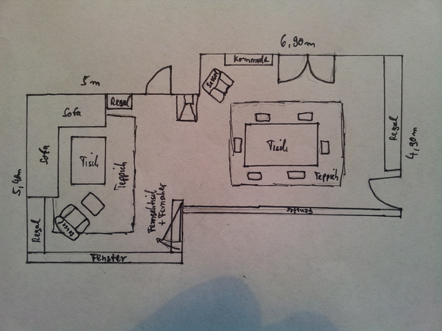 Skizze Wohnzimmer