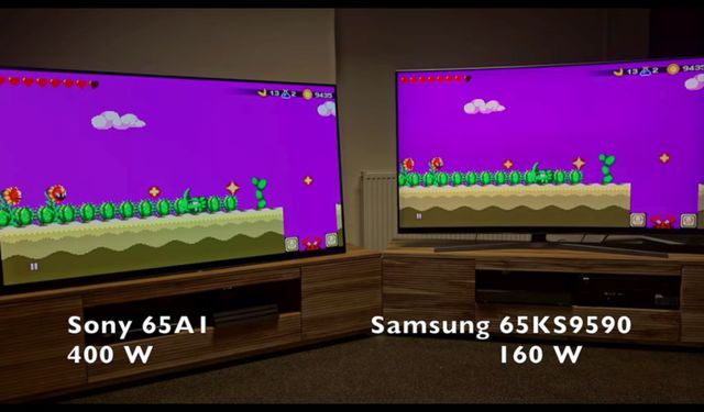 Vergleich Energieverbrauch A1 Vs  KS9590   400W 160W