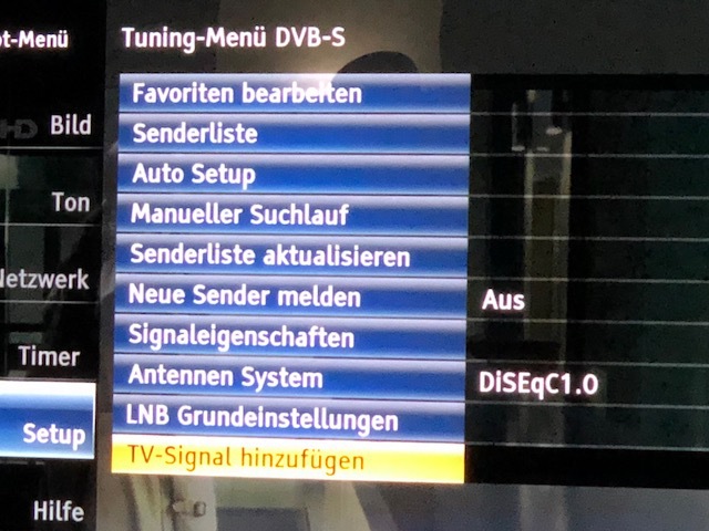 Tuning Menü DVB-S