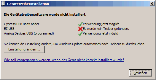 Cypress-Treiber-Install