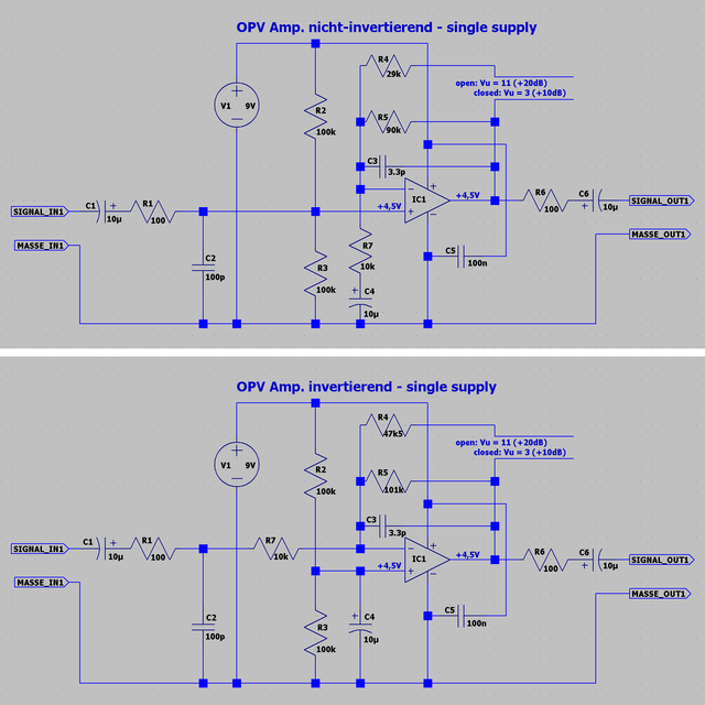 OPV Preamp Single Supply Standard