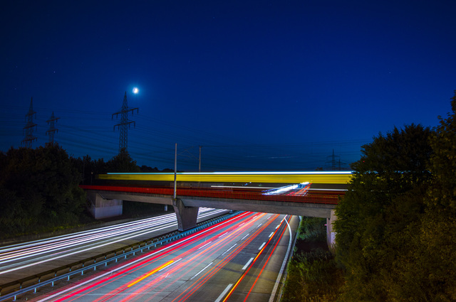 Lighttrails A5 Karlsruhe-Basel