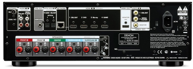 denon x 1000 rear