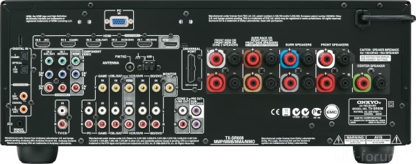 Onkyo TX SR608  Rear