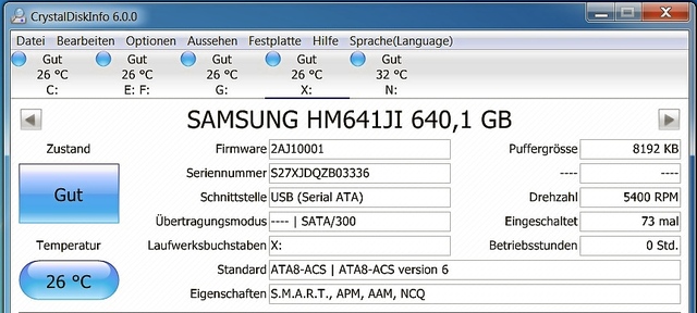 Samsung HM641JI 640GB