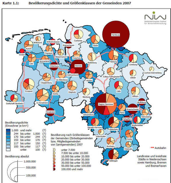 Bevlkerungsdichte Niedersachsen