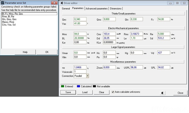 parameter error