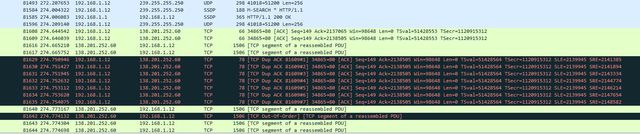 Wireshark Auszug des RX 679