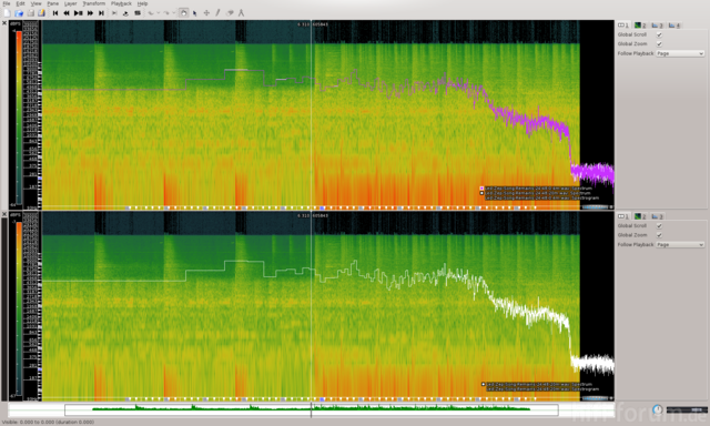 0 4mvs20m Audiocable Led Zep Song Remains 13sec Spectrogram Plus Spectrum