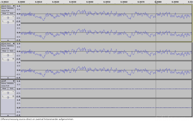 Differenzmessung PMA 510AE ALC269 Pink Noise Source Direct On On