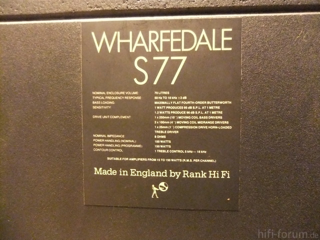 Wharfedale S 77 Typ