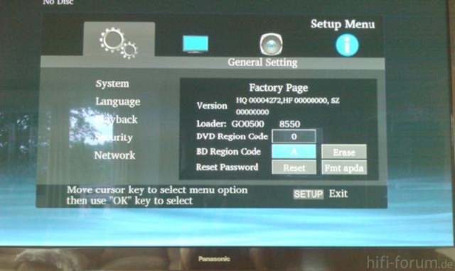 Screen For DVD And BD Region Selection