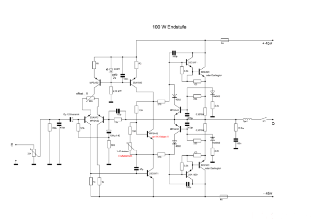 100W Endstufe Mit Kurzschlußschutz Stromquelle Und Offset 0