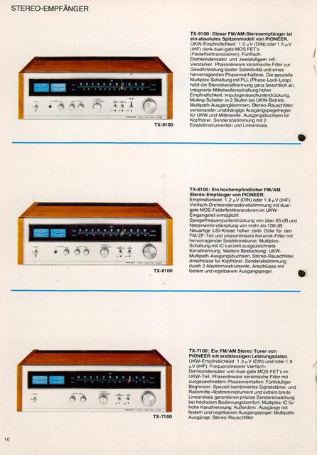 Pioneer Tuner TX 9100 / 8100 / 7100