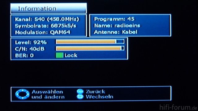 DVB-Receiver-Men? auf einem Mini-Display