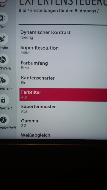 LG 55UF8409 ISF-Bildeinstellung
