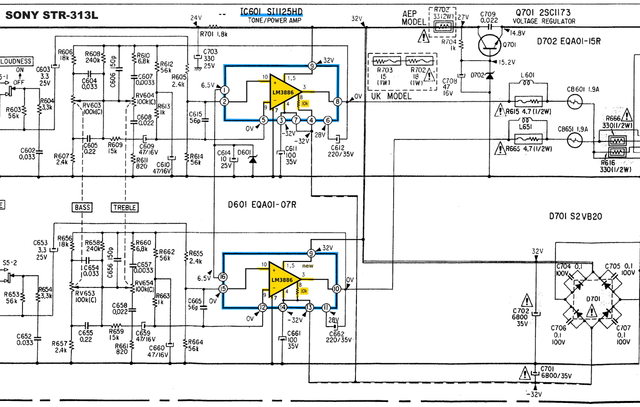 Sony STR 131 L Schematic Detail Power Amp