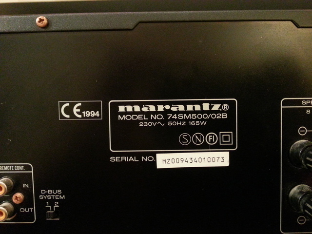 Endverstärker Marantz 74 M 500 /02B Von 1994 Details Back