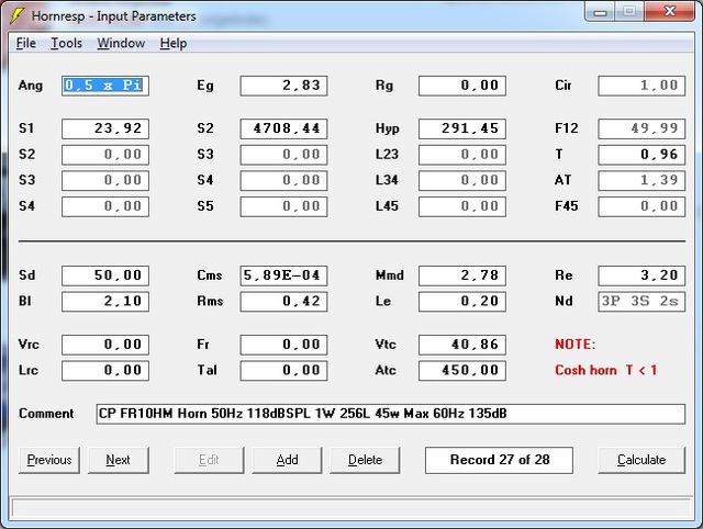 FR10HM Horn3x3CP Specs