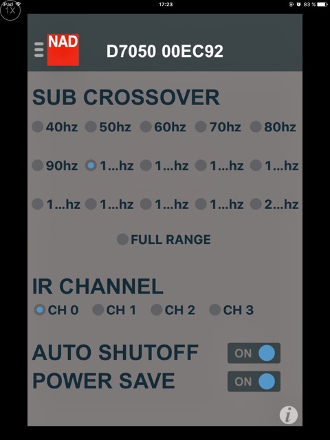 NAD 7050D Subwoofer Management 