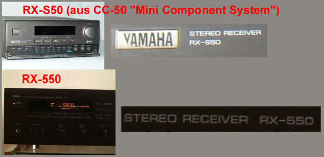 Yamaha RX-S50 aus CC-50 vs. RX-550