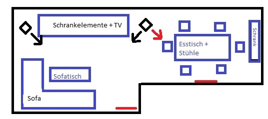 Wohn- Esszimmer