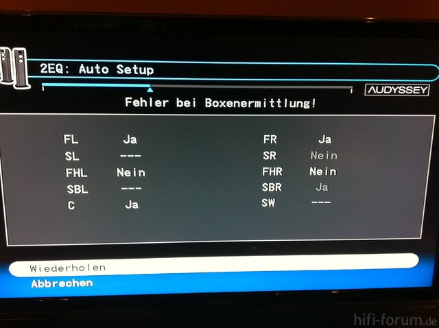Audyssey - Fehler
