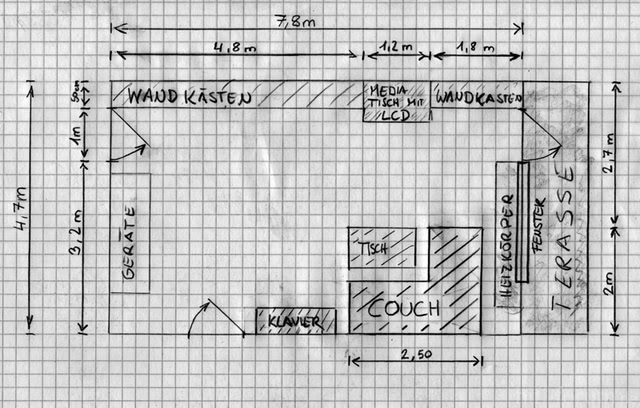 Wohnzimmer Plan Für Heimkinoanlage