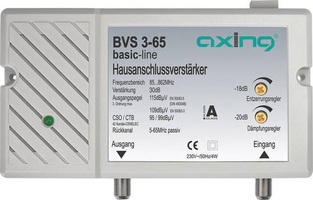 Axing Kabel TV Verstaerker BVS 3 65 30 DB