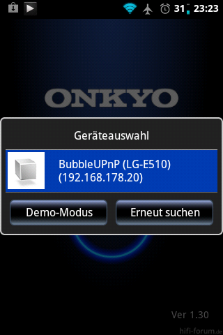 BubbleUPnP (v1.5.1) mit OnkyoRemote (v1.30.120711.2121) - Bild 2