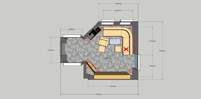 Wohnzimmer Grundriss Aufstellung