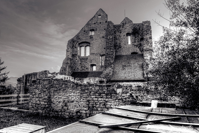 Rest Of A Castle B&W