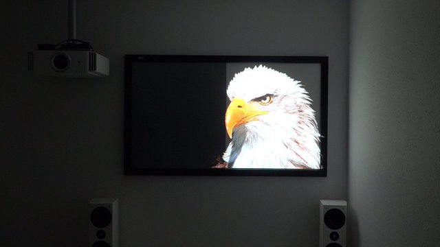 Weiße Leinwandfläche Im Vergleich Mit Einer Hochkontrast Leinwand