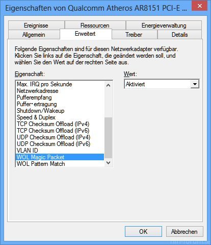 WOL netzwerkkarte