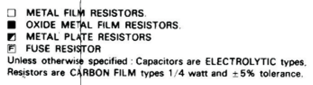 Accuphase E-305 schematic detail special resistor markings