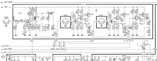 B&O Beomaster 4400 Schematic Detail Phono Tape Input