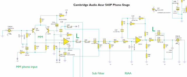 Cambridge Audio Azur 540P Phono Stage schematic detail phono equalizer