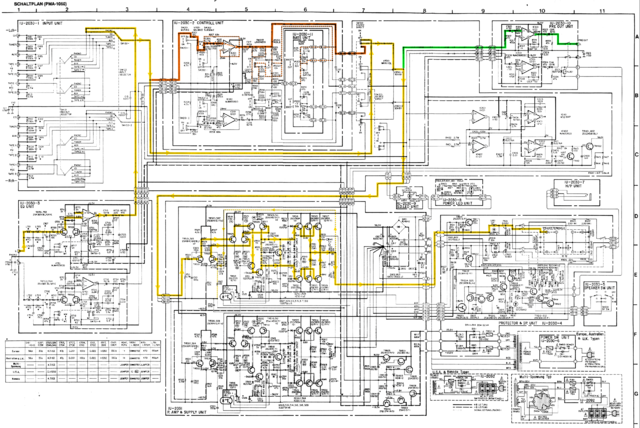 Denon PMA-1060 schematic signal path marked