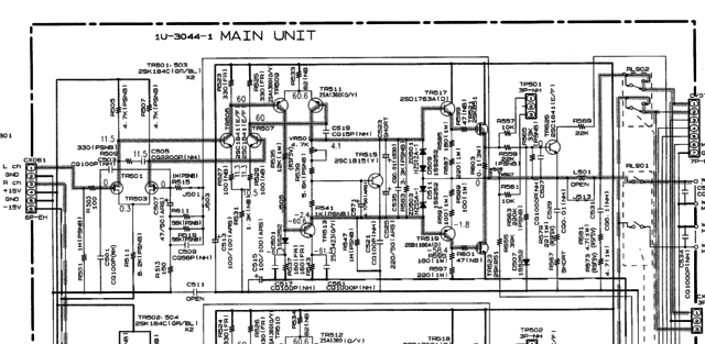 Denon PMA-1500R schematic detail left power amp