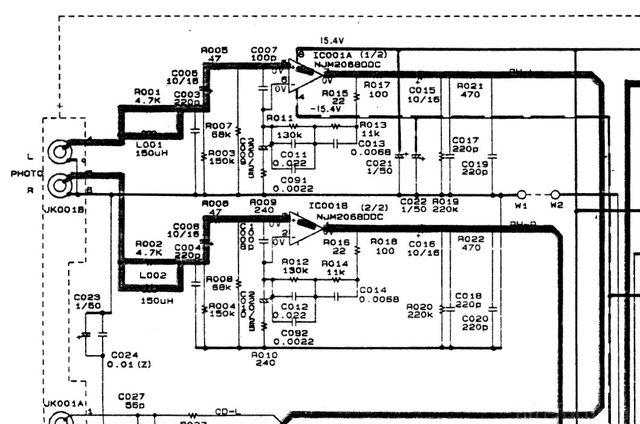 Denon PMA 425R Schematic Detail Phono Section