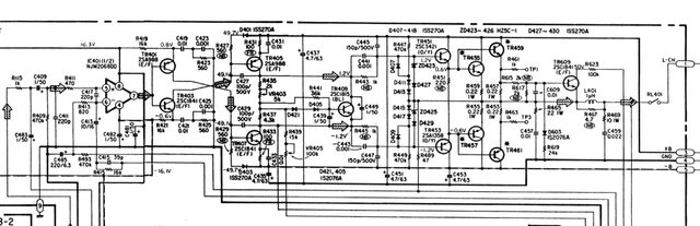 Denon PMA-720 schematic power amp section left channel